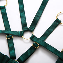 Load image into Gallery viewer, TRIPLE STRAP MESH BODYSUIT in EMERALD GREEN