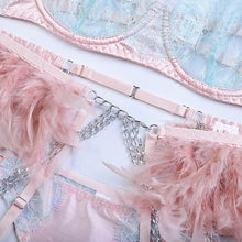 Load image into Gallery viewer, &#39;LOVE PLUS ONE&#39;  GARTER SET in PINK &amp; MINT