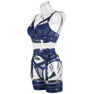 'BLUE MOON'  STRAPPY GARTER SET