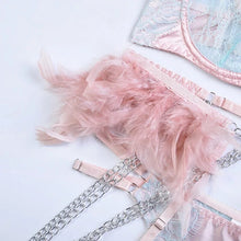 Load image into Gallery viewer, &#39;LOVE PLUS ONE&#39;  GARTER SET in PINK &amp; MINT