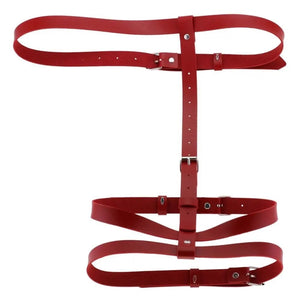 'THREE TIMES A LADY' LEATHER LOOK THIGH GARTER