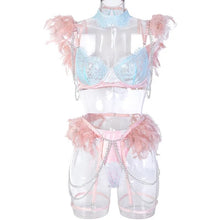 Load image into Gallery viewer, &#39;LOVE PLUS ONE&#39;  GARTER SET in PINK &amp; MINT