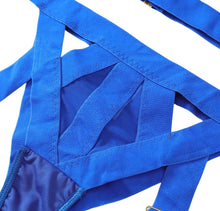Load image into Gallery viewer, SIGNATURE 4-PIECE BONDAGE GARTER SET in BRIGHT BLUE