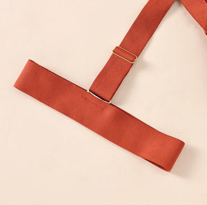 SIGNATURE 4-PIECE BONDAGE GARTER SET in BURNT ORANGE