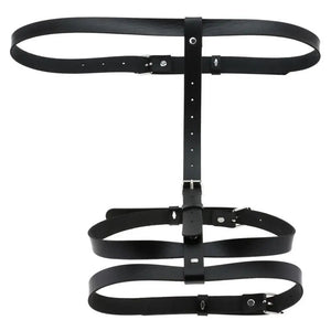 'THREE TIMES A LADY' LEATHER LOOK THIGH GARTER