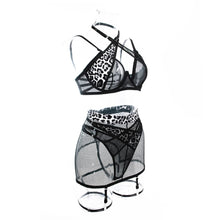 Load image into Gallery viewer, ‘HIPS DON&#39;T LIE&#39; GARTER SET in BLACK &amp; ANIMAL PRINT
