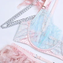 Load image into Gallery viewer, &#39;LOVE PLUS ONE&#39;  GARTER SET in PINK &amp; MINT
