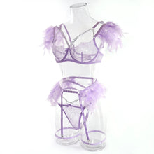 Load image into Gallery viewer, &#39;LOVE PLUS ONE&#39;  GARTER SET in PALE PURPLE