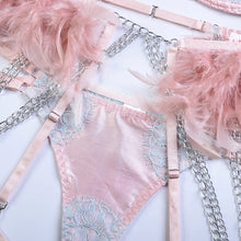 Load image into Gallery viewer, &#39;LOVE PLUS ONE&#39;  GARTER SET in PINK &amp; MINT