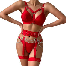 Load image into Gallery viewer, &#39;DIP IT LOW&#39; GARTER SET in CANDY RED