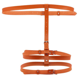 'THREE TIMES A LADY' LEATHER LOOK THIGH GARTER