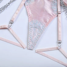 Load image into Gallery viewer, &#39;LOVE PLUS ONE&#39;  GARTER SET in PINK &amp; MINT