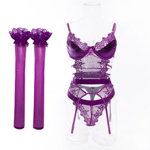 Load image into Gallery viewer, &#39;SMOOTH OPERATOR&#39; CORSET TOP with GLOVES and STOCKINGS
