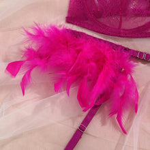 Load image into Gallery viewer, &#39;LOVE PLUS ONE&#39;  GARTER SET in DOUBLE PINK