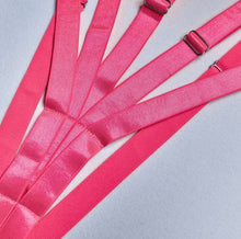 Load image into Gallery viewer, ‘CRAZY IN LOVE&#39; BONDAGE BODYSUIT/OVERSUIT in HOT PINK