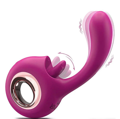 LICKING TONGUE WAND VIBRATOR in WINE RED
