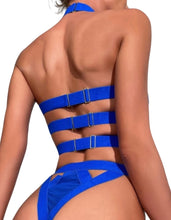 Load image into Gallery viewer, SIGNATURE 4-PIECE BONDAGE GARTER SET in BRIGHT BLUE