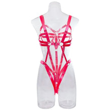 Load image into Gallery viewer, ‘CRAZY IN LOVE&#39; BONDAGE BODYSUIT/OVERSUIT in HOT PINK