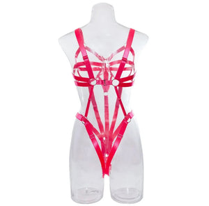 ‘CRAZY IN LOVE' BONDAGE BODYSUIT/OVERSUIT in HOT PINK
