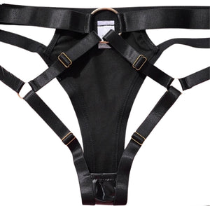 SIGNATURE 5-PIECE JEWEL GARTER SET in BLACK PU