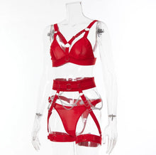 Load image into Gallery viewer, &#39;DIP IT LOW&#39; GARTER SET in CANDY RED