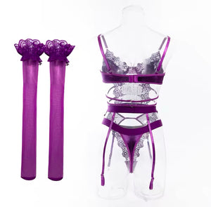 'SMOOTH OPERATOR' CORSET TOP with GLOVES and STOCKINGS
