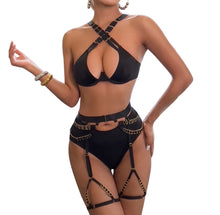Load image into Gallery viewer, &#39;FAST CAR&#39; THREE QUARTER-CUP GARTER SET