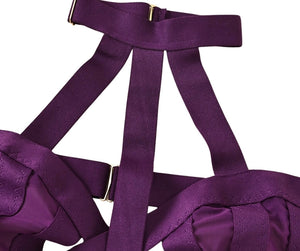 SIGNATURE 4-PIECE BONDAGE GARTER SET in PURPLE