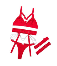 Load image into Gallery viewer, &#39;DIP IT LOW&#39; GARTER SET in CANDY RED