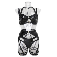 Load image into Gallery viewer, SIGNATURE 5-PIECE JEWEL GARTER SET in BLACK PU