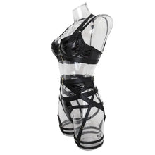 Load image into Gallery viewer, SIGNATURE 5-PIECE JEWEL GARTER SET in BLACK PU