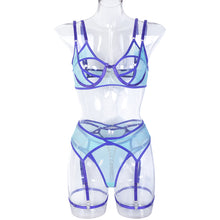 Load image into Gallery viewer, &#39;DOUBLE DATE&#39;  INTIMATES GARTER SET in PALE MINT &amp; PURPLE