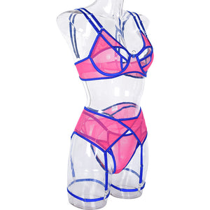 'DOUBLE DATE'  INTIMATES GARTER SET in PINK & BLUE