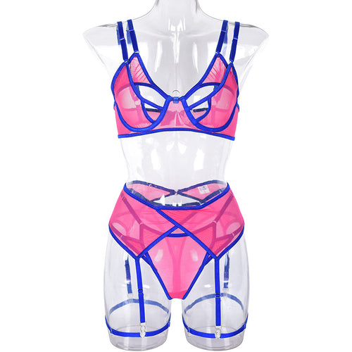 'DOUBLE DATE'  INTIMATES GARTER SET in PINK & BLUE