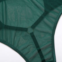 Load image into Gallery viewer, TRIPLE STRAP MESH BODYSUIT in EMERALD GREEN