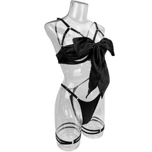 Load image into Gallery viewer, &#39;UNWRAP ME&#39;  GARTER SET in JET BLACK