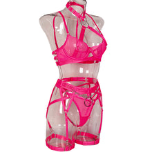Load image into Gallery viewer, &#39;HOT IN HERE&#39; GARTER SET in NEON PINK