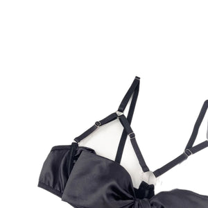 'UNWRAP ME'  GARTER SET in JET BLACK