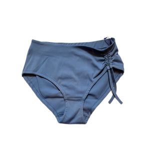 MID BLUE ADJUSTABLE RUCHED POLE SHORTS