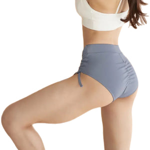 MID BLUE ADJUSTABLE RUCHED POLE SHORTS