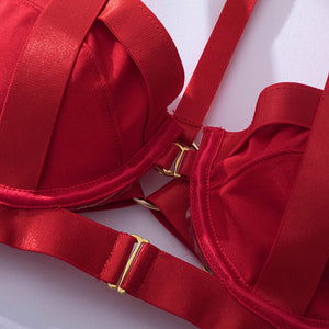 SIGNATURE 5-PIECE JEWEL GARTER SET in RED