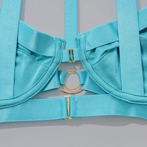 SIGNATURE 5-PIECE JEWEL GARTER SET in CYAN