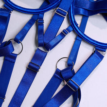 Load image into Gallery viewer, &#39;CRAZY IN LOVE&#39; BONDAGE BODYSUIT/OVERSUIT in ELECTRIC BLUE