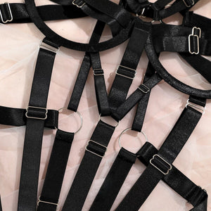 'CRAZY IN LOVE' BONDAGE BODYSUIT/OVERSUIT in BLACK