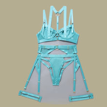 Load image into Gallery viewer, SIGNATURE 5-PIECE JEWEL GARTER SET in CYAN
