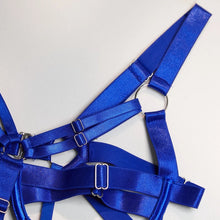Load image into Gallery viewer, &#39;CRAZY IN LOVE&#39; BONDAGE BODYSUIT/OVERSUIT in ELECTRIC BLUE