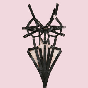 'CRAZY IN LOVE' BONDAGE BODYSUIT/OVERSUIT in BLACK